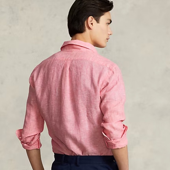 Ralph Lauren Custom Fit Linen Chambray Shirt - Picture 4 of 16